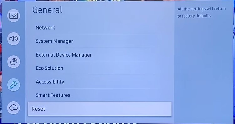 How to factory reset Samsung TV